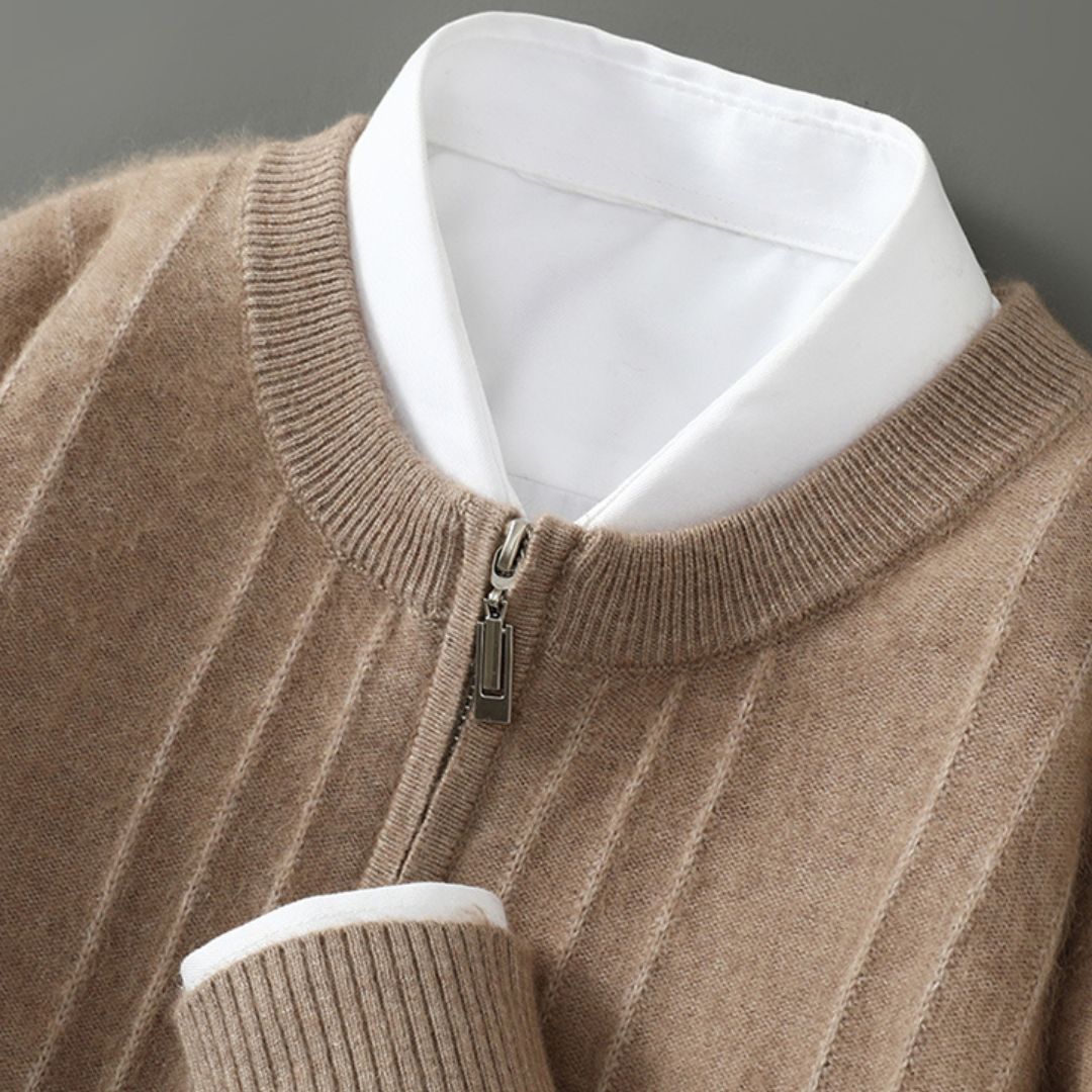 Mouliere Cashmere Wool Blend Quarter-Zip Sweater