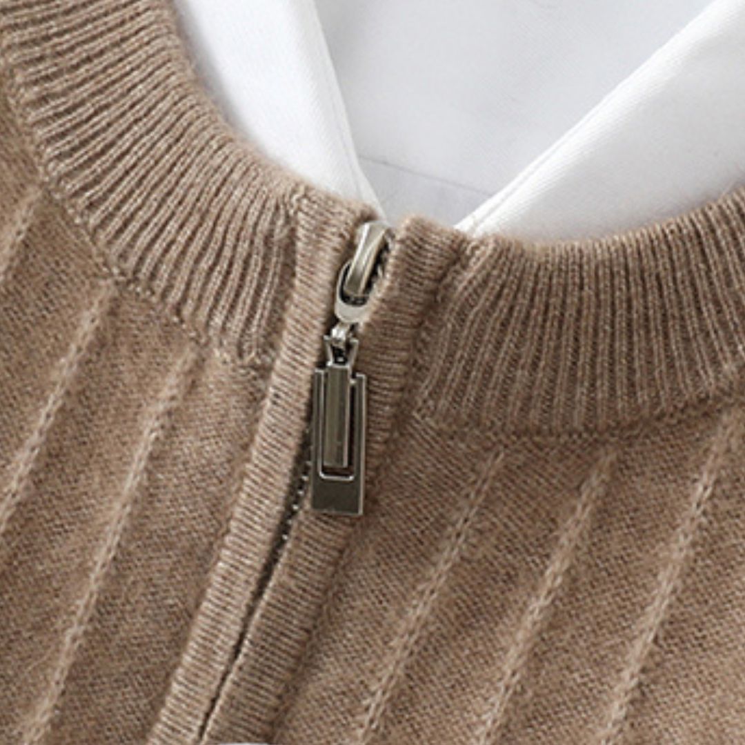 Mouliere Cashmere Wool Blend Quarter-Zip Sweater